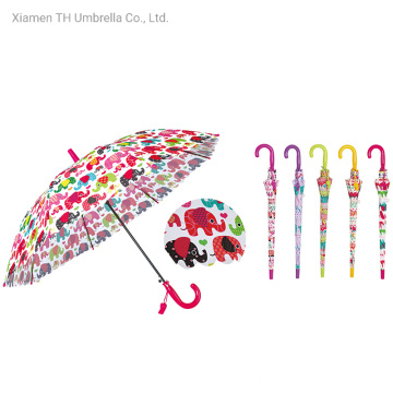 Fashion Children Poe Umbrella with Animal Printing/Cute Auto Gift Kid Umbrella with Whistle